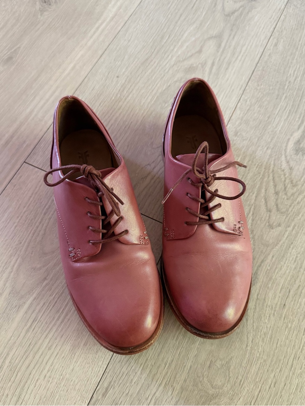 Frye Anna Lace-Up Pink Leather Oxfords Size 5.5 Women’s